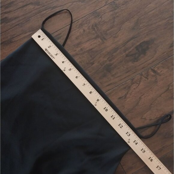 ZARA Basic Black Midi Slip Dress Cowl Neck Spaghetti Straps Sz M - Picture 11 of 14
